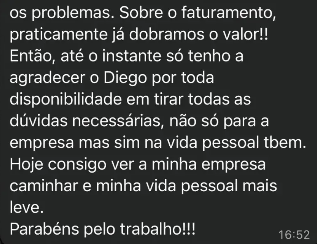 Depoimento de participante sobre o método